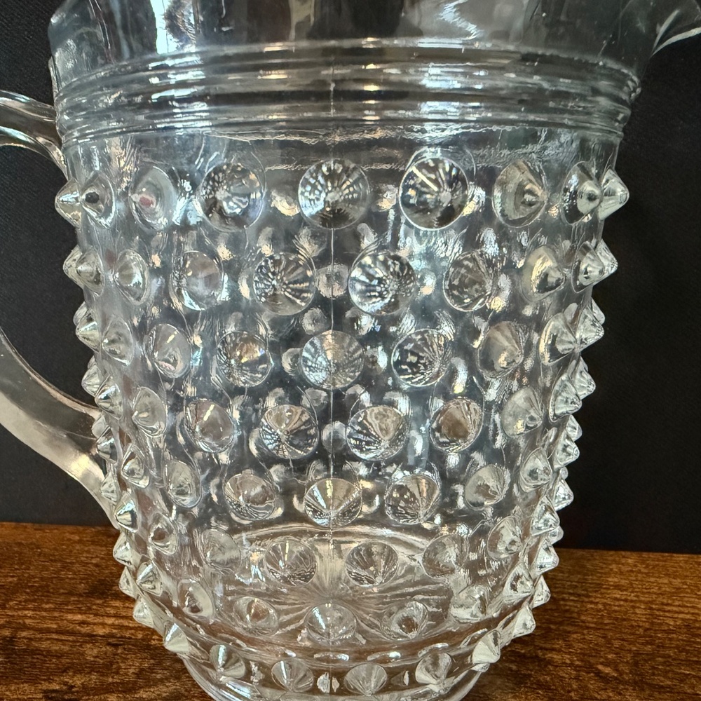 Hobnail Mini Glass Pitcher - Picture 4 of 11
